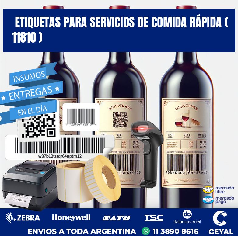 ETIQUETAS PARA SERVICIOS DE COMIDA RÁPIDA ( 11810 )