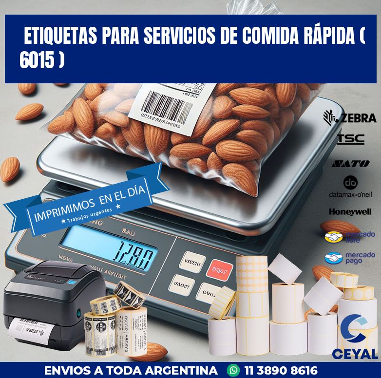 ETIQUETAS PARA SERVICIOS DE COMIDA RÁPIDA ( 6015 )