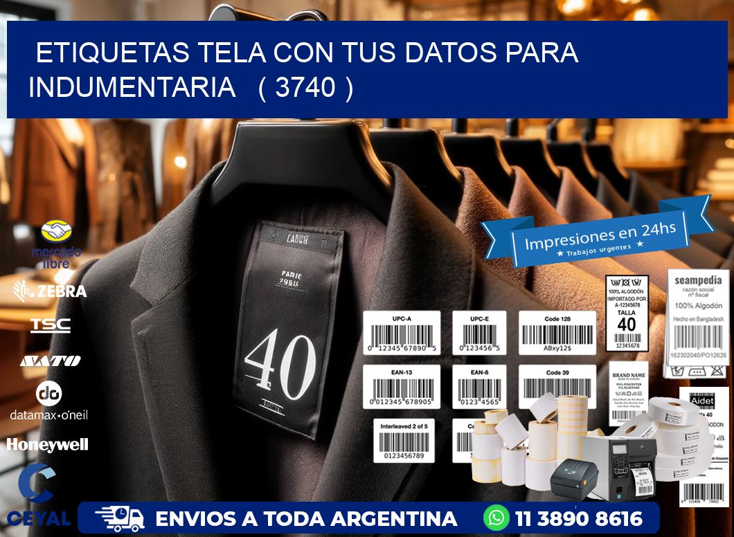 ETIQUETAS TELA CON TUS DATOS PARA INDUMENTARIA   ( 3740 )