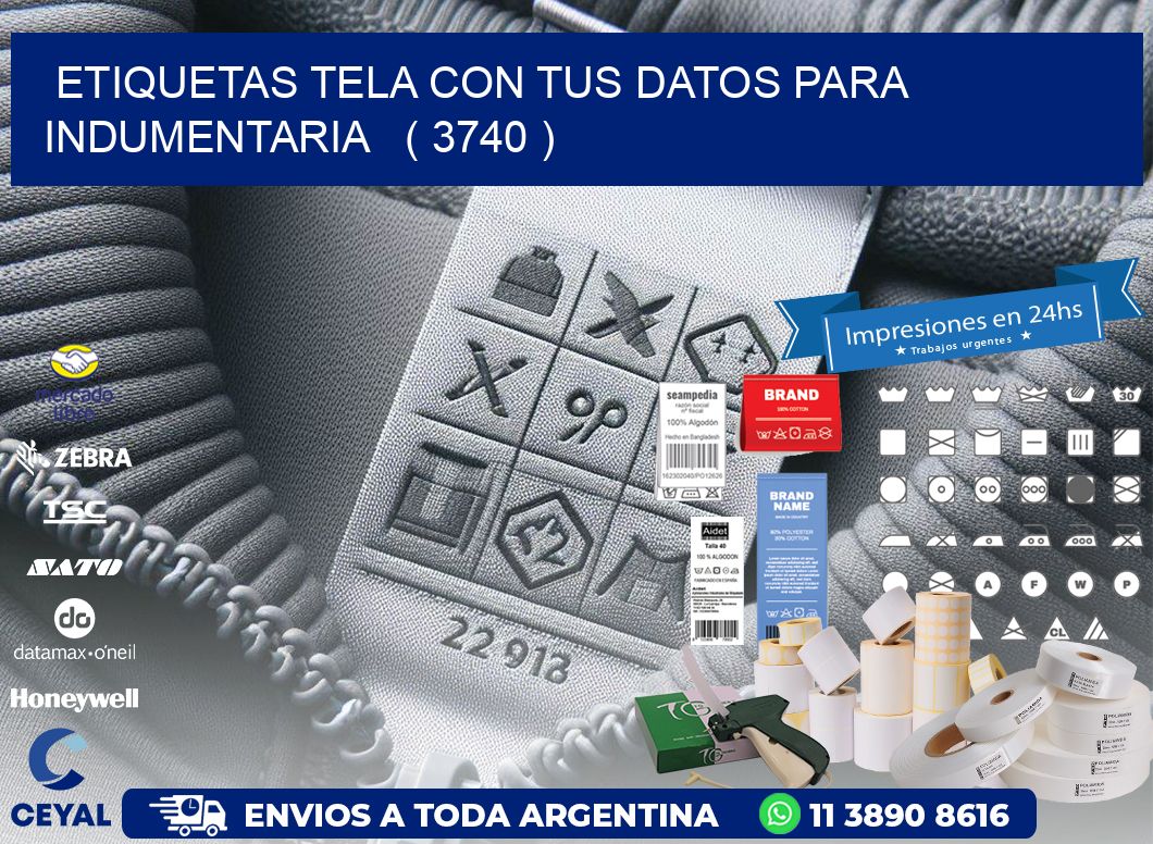 ETIQUETAS TELA CON TUS DATOS PARA INDUMENTARIA   ( 3740 )