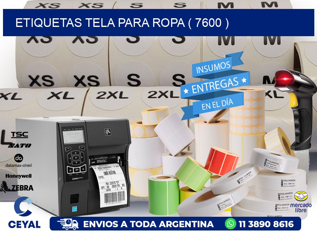 ETIQUETAS TELA PARA ROPA ( 7600 )
