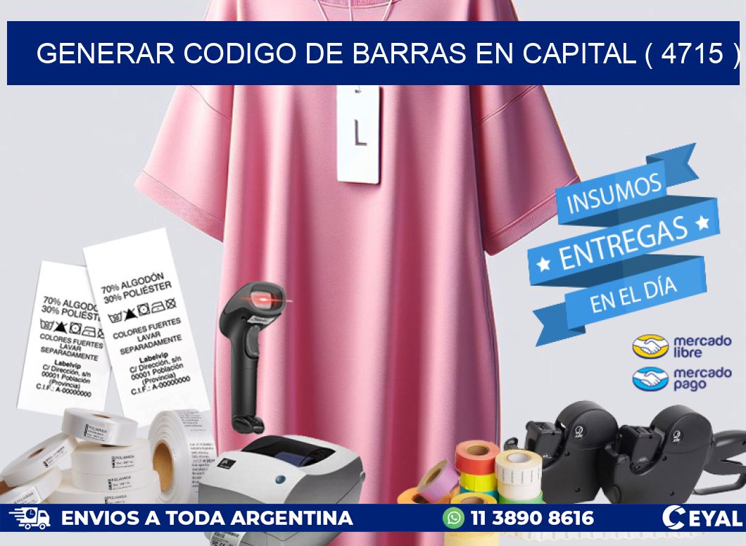 GENERAR CODIGO DE BARRAS EN CAPITAL ( 4715 )
