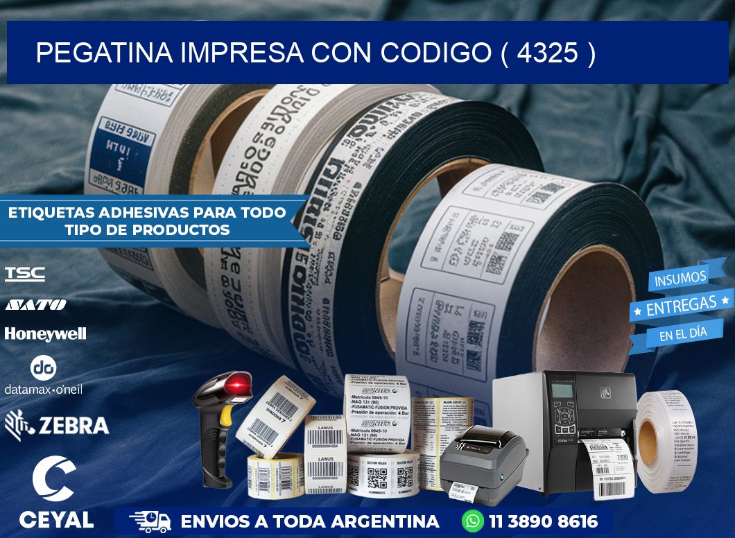 PEGATINA IMPRESA CON CODIGO ( 4325 )