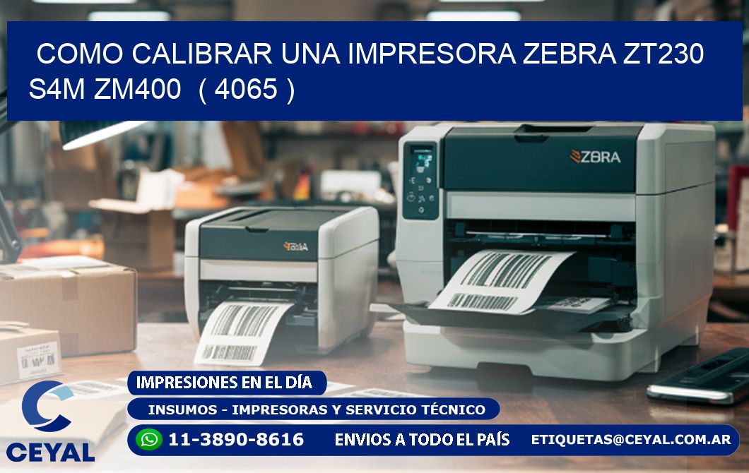 como calibrar una impresora zebra zt230 S4M ZM400  ( 4065 )