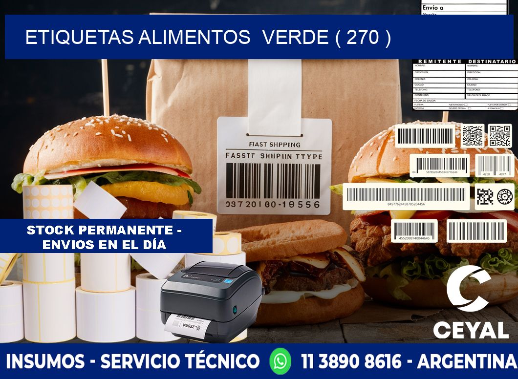etiquetas alimentos  verde ( 270 )