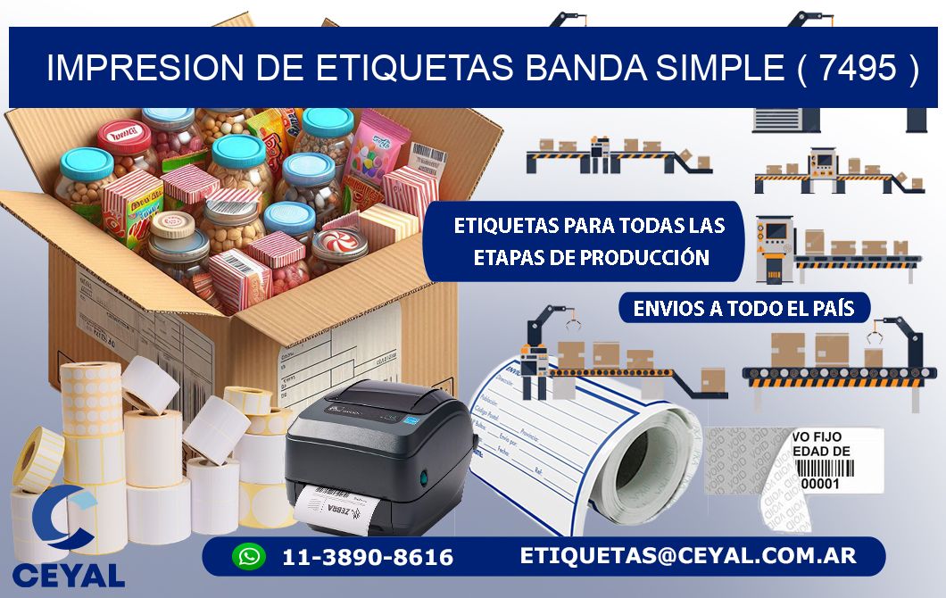 impresion de etiquetas banda simple ( 7495 )