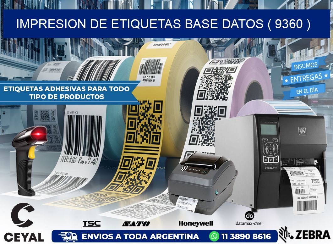 impresion de etiquetas base datos ( 9360 )