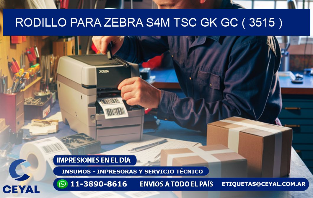 rodillo para zebra S4M TSC GK GC ( 3515 )