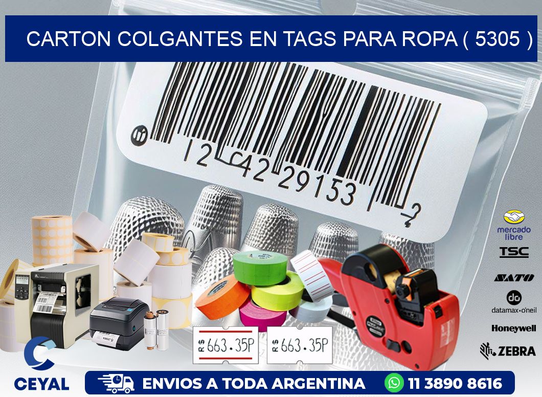CARTON COLGANTES EN TAGS PARA ROPA ( 5305 )