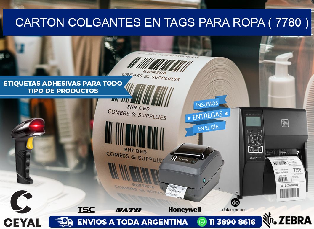 CARTON COLGANTES EN TAGS PARA ROPA ( 7780 )