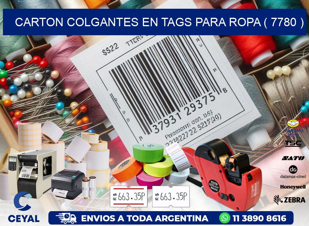 CARTON COLGANTES EN TAGS PARA ROPA ( 7780 )