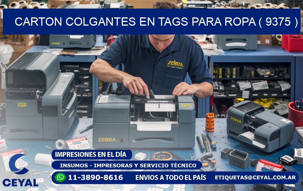 CARTON COLGANTES EN TAGS PARA ROPA ( 9375 )