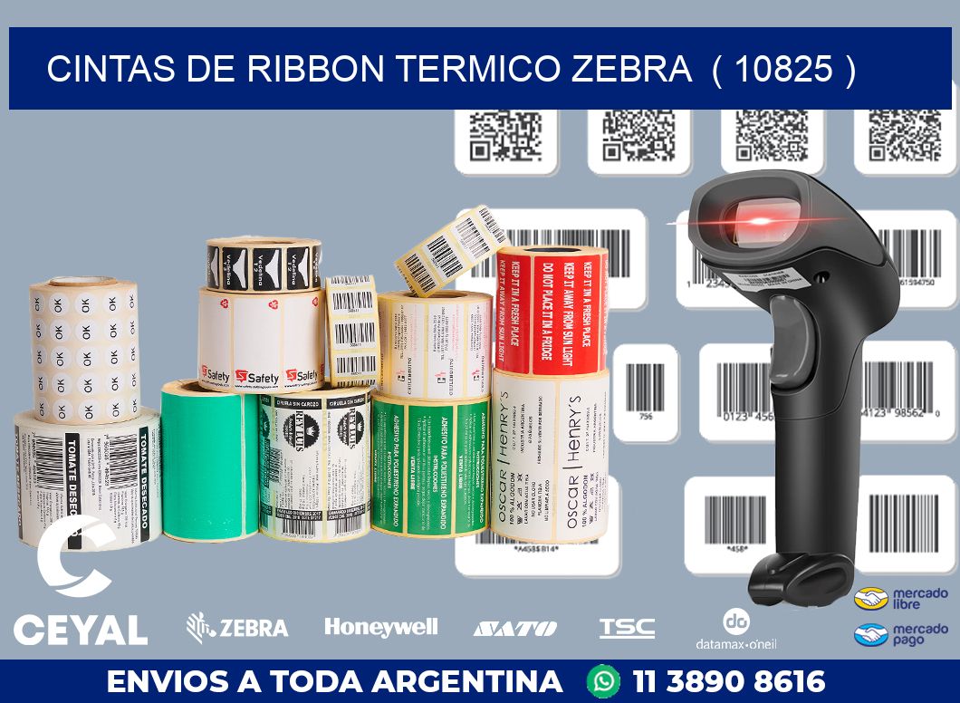 CINTAS DE RIBBON TERMICO ZEBRA  ( 10825 )