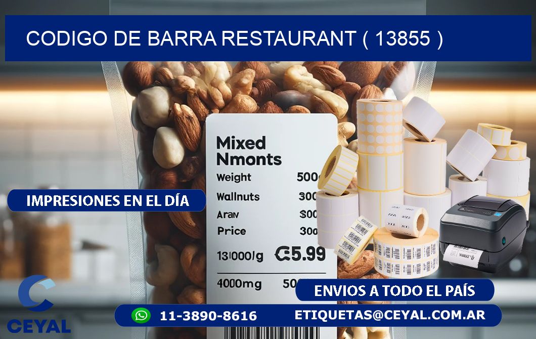 CODIGO DE BARRA RESTAURANT ( 13855 )