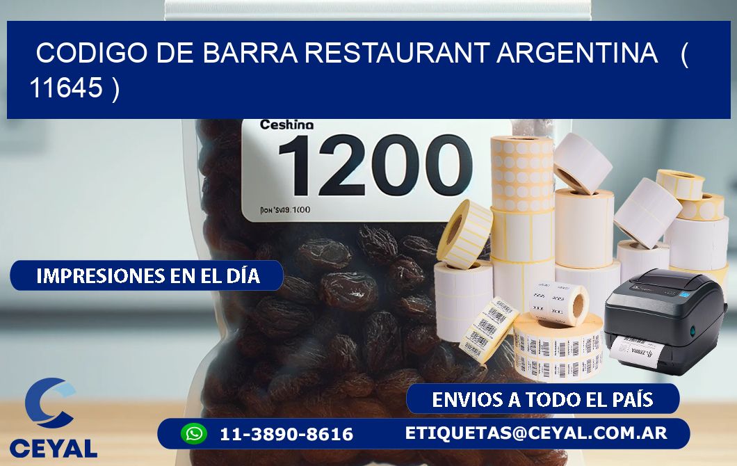 CODIGO DE BARRA RESTAURANT ARGENTINA   ( 11645 )