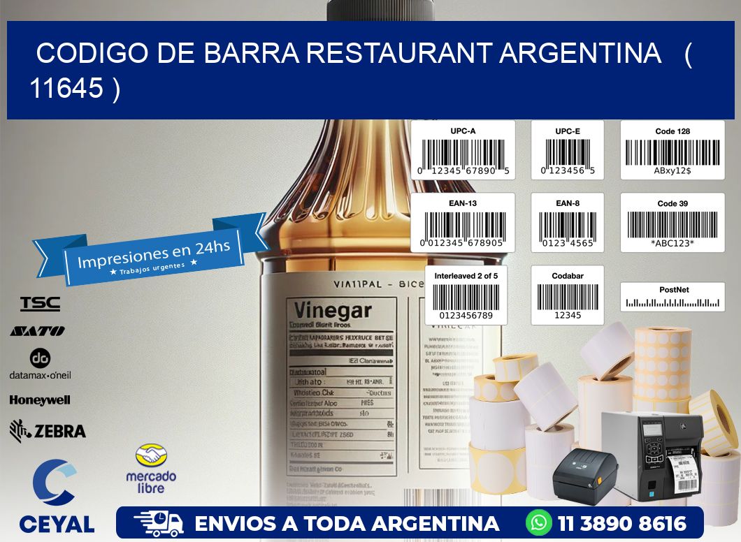 CODIGO DE BARRA RESTAURANT ARGENTINA   ( 11645 )