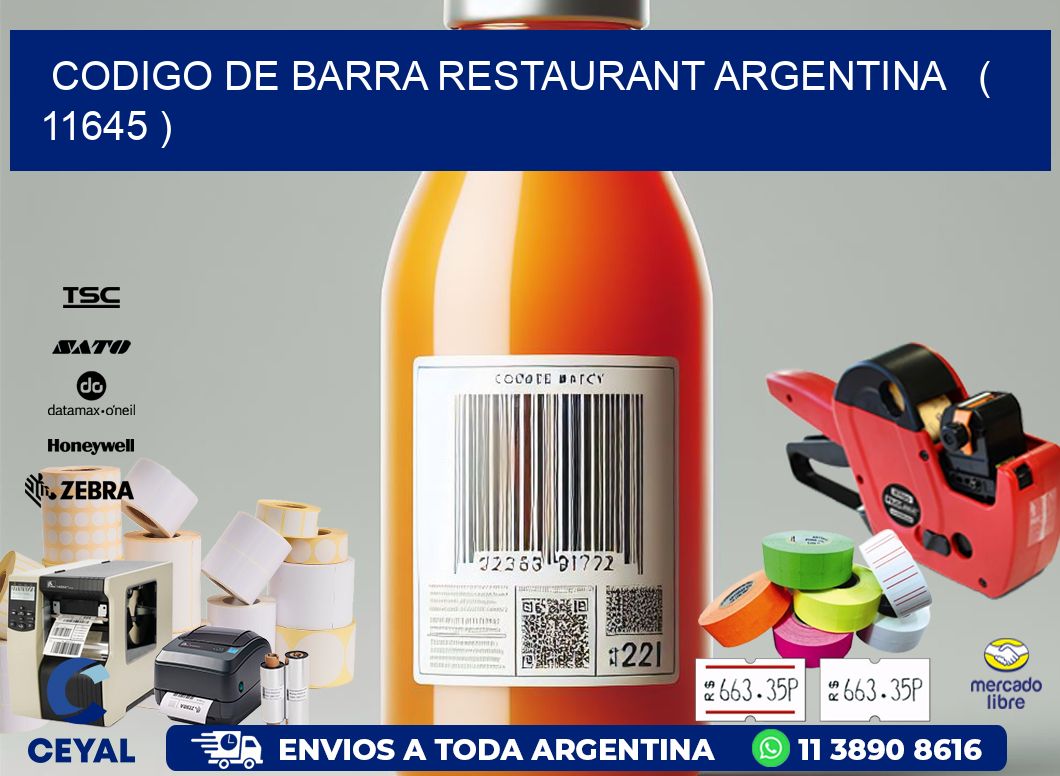 CODIGO DE BARRA RESTAURANT ARGENTINA   ( 11645 )