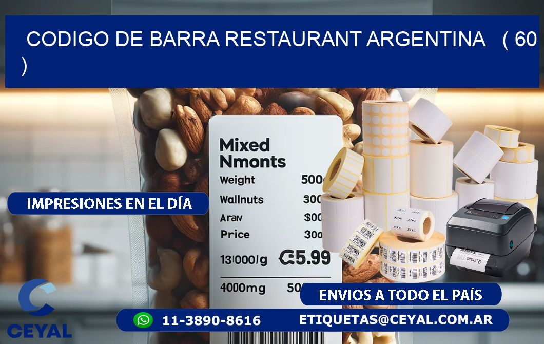 CODIGO DE BARRA RESTAURANT ARGENTINA   ( 60 )