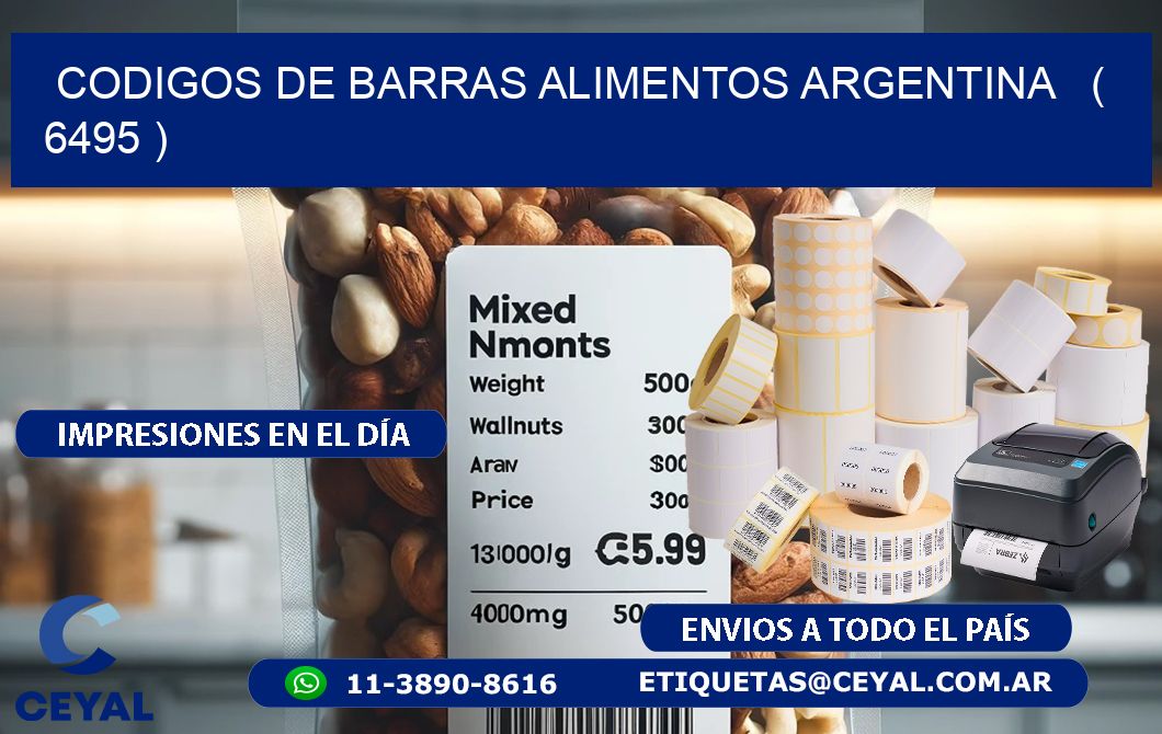 CODIGOS DE BARRAS ALIMENTOS ARGENTINA   ( 6495 )