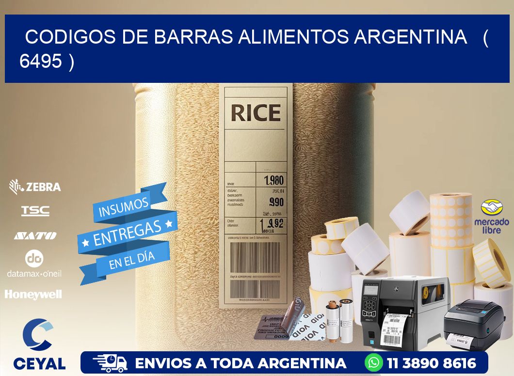 CODIGOS DE BARRAS ALIMENTOS ARGENTINA   ( 6495 )