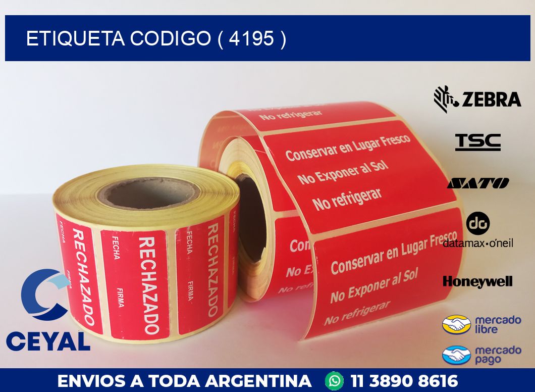 ETIQUETA CODIGO ( 4195 )