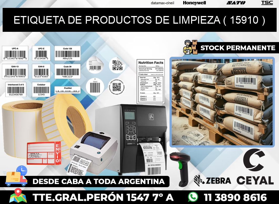 ETIQUETA DE PRODUCTOS DE LIMPIEZA ( 15910 )