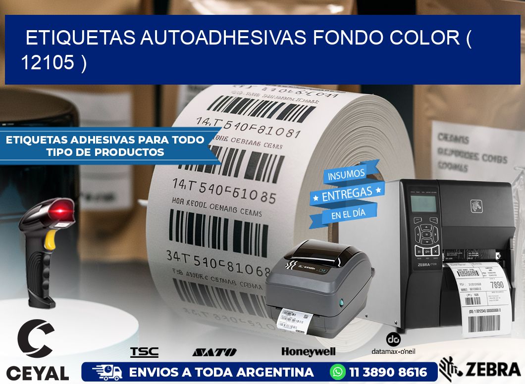 ETIQUETAS AUTOADHESIVAS FONDO COLOR ( 12105 )