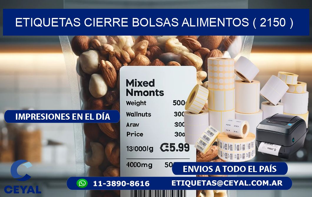 ETIQUETAS CIERRE BOLSAS ALIMENTOS ( 2150 )