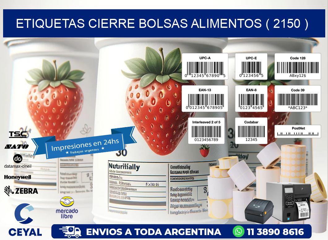 ETIQUETAS CIERRE BOLSAS ALIMENTOS ( 2150 )