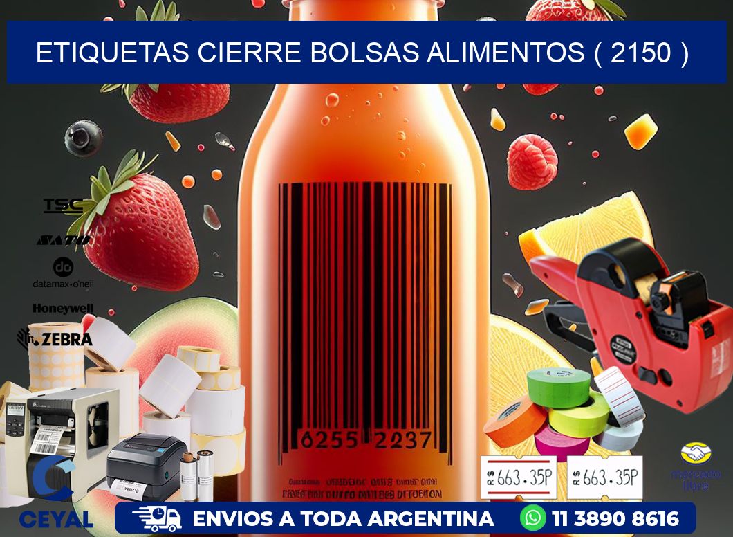 ETIQUETAS CIERRE BOLSAS ALIMENTOS ( 2150 )