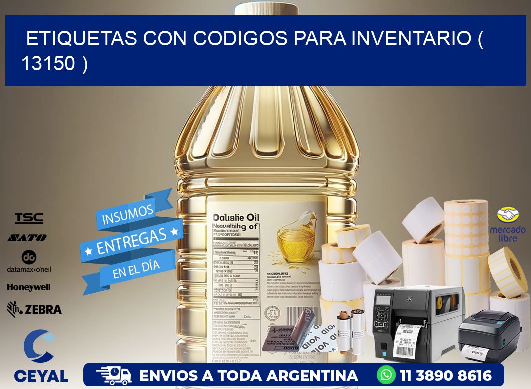 ETIQUETAS CON CODIGOS PARA INVENTARIO ( 13150 )