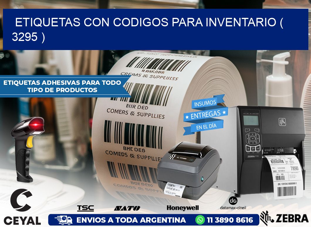 ETIQUETAS CON CODIGOS PARA INVENTARIO ( 3295 )