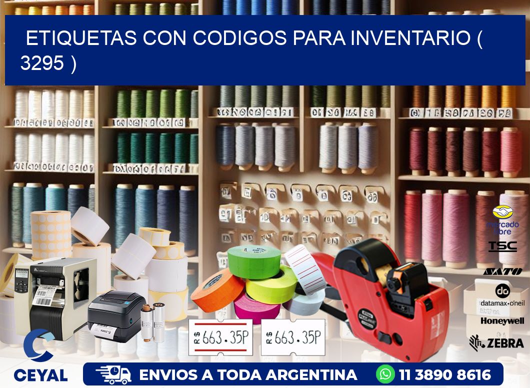 ETIQUETAS CON CODIGOS PARA INVENTARIO ( 3295 )