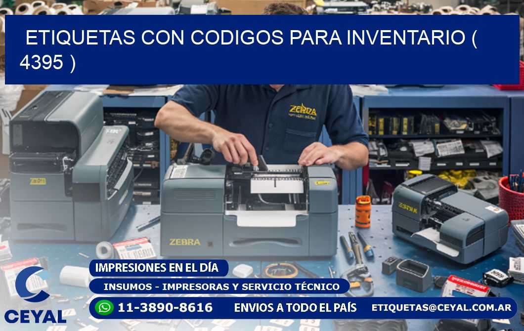 ETIQUETAS CON CODIGOS PARA INVENTARIO ( 4395 )