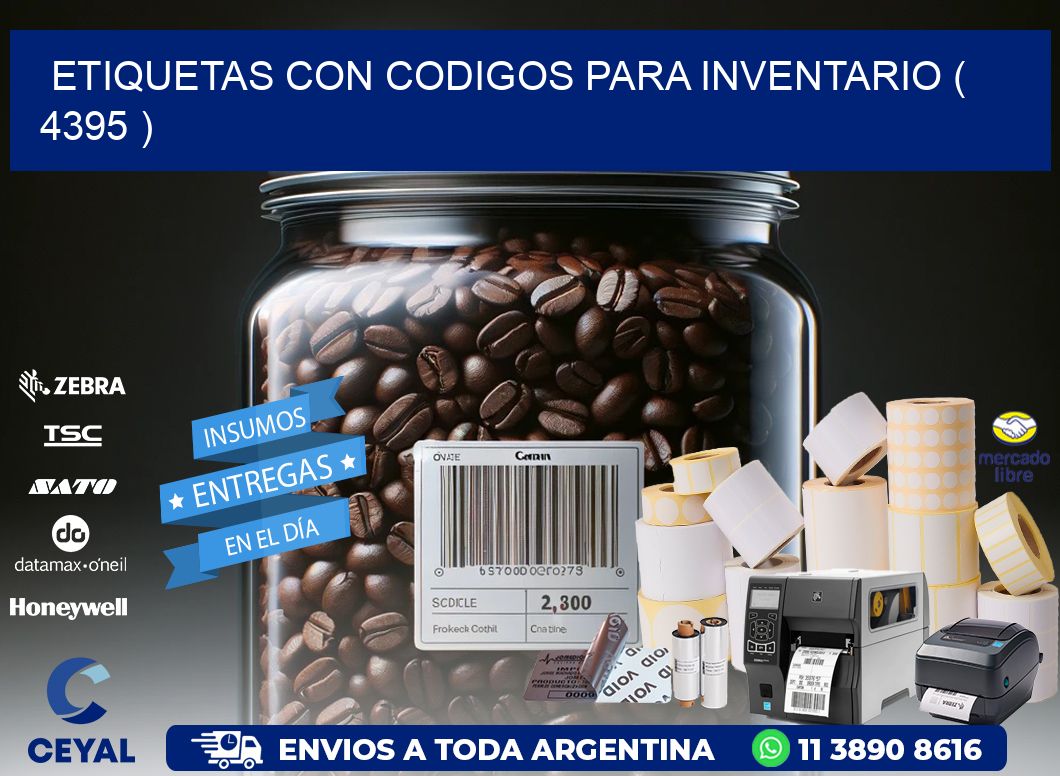 ETIQUETAS CON CODIGOS PARA INVENTARIO ( 4395 )