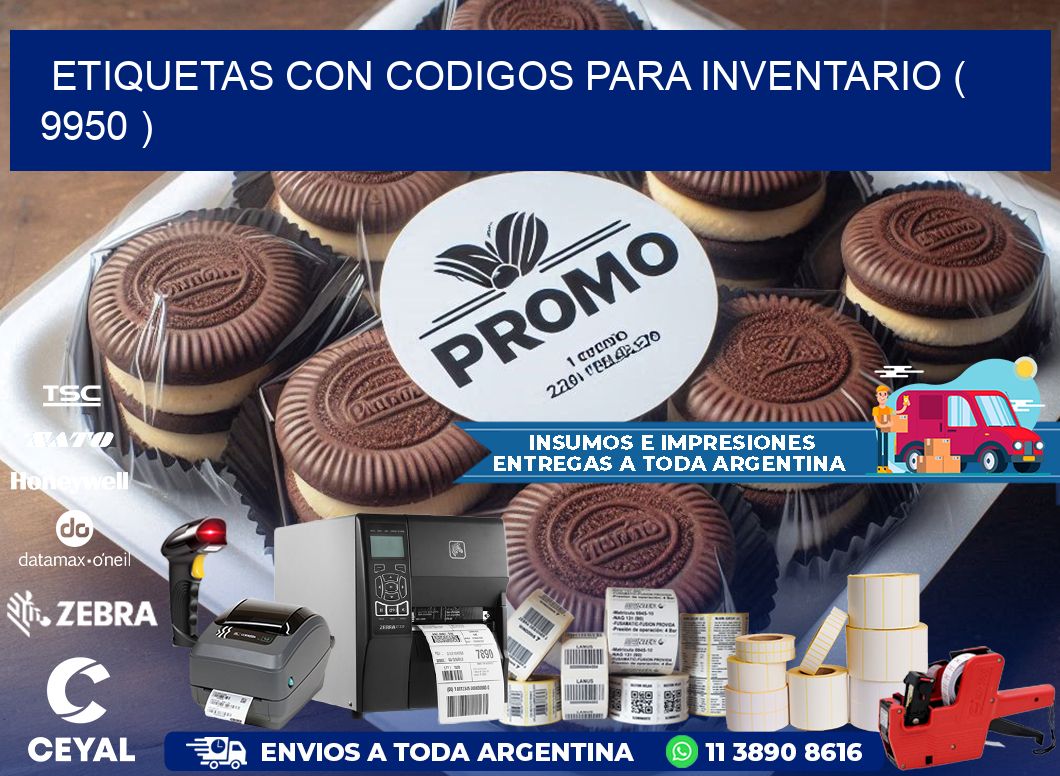 ETIQUETAS CON CODIGOS PARA INVENTARIO ( 9950 )