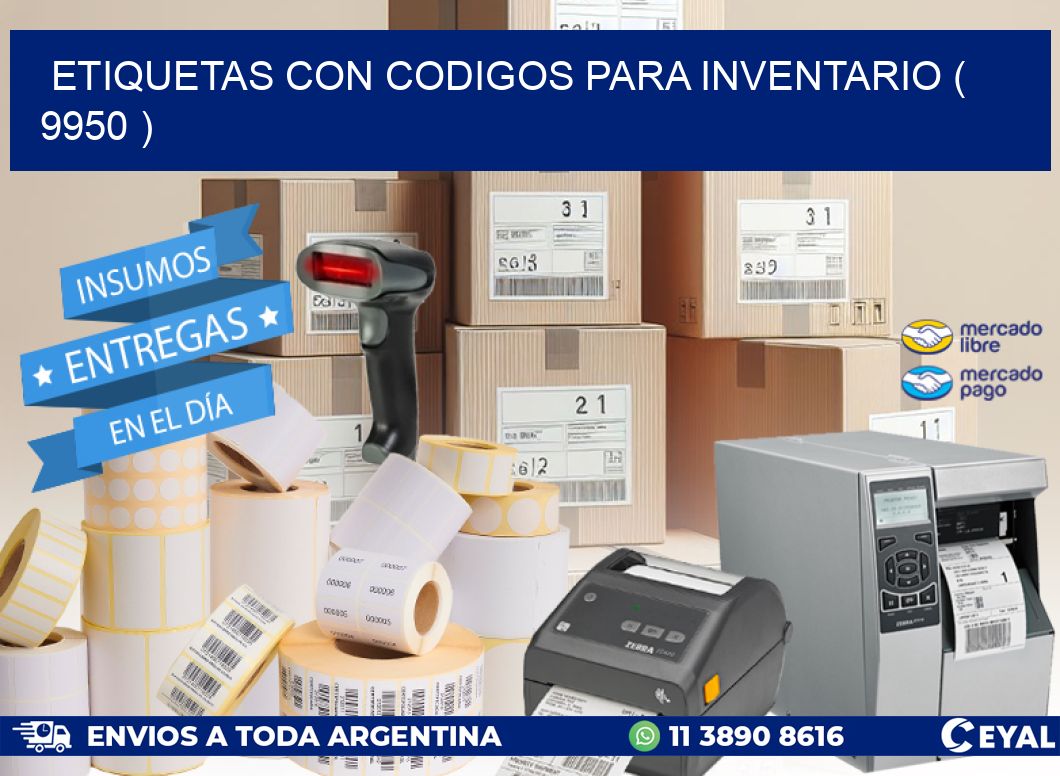 ETIQUETAS CON CODIGOS PARA INVENTARIO ( 9950 )