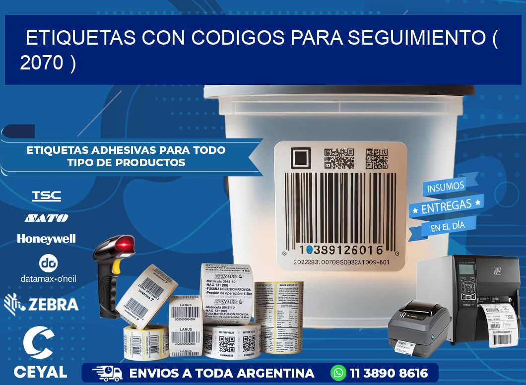 ETIQUETAS CON CODIGOS PARA SEGUIMIENTO ( 2070 )