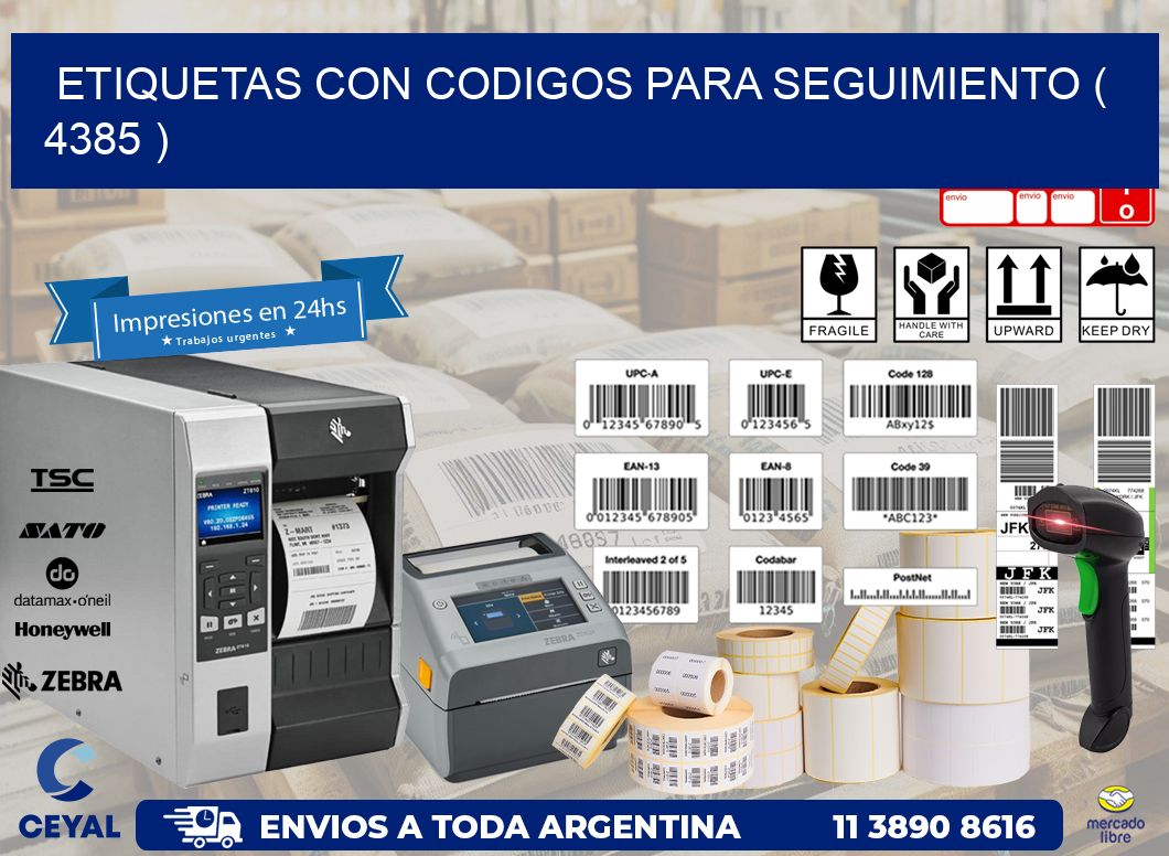 ETIQUETAS CON CODIGOS PARA SEGUIMIENTO ( 4385 )
