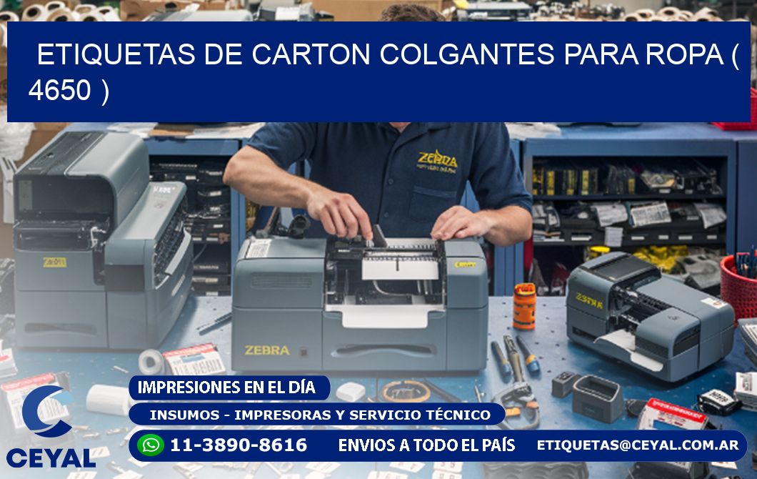 ETIQUETAS DE CARTON COLGANTES PARA ROPA ( 4650 )