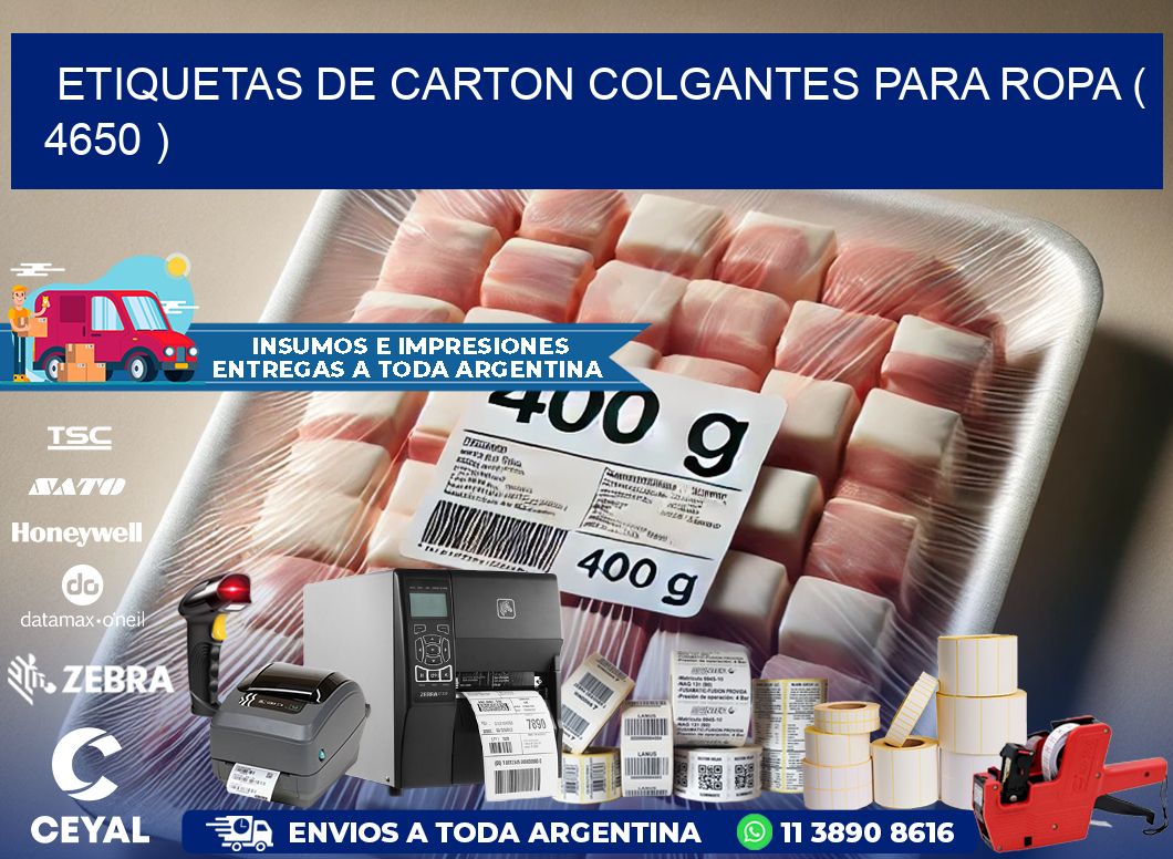 ETIQUETAS DE CARTON COLGANTES PARA ROPA ( 4650 )