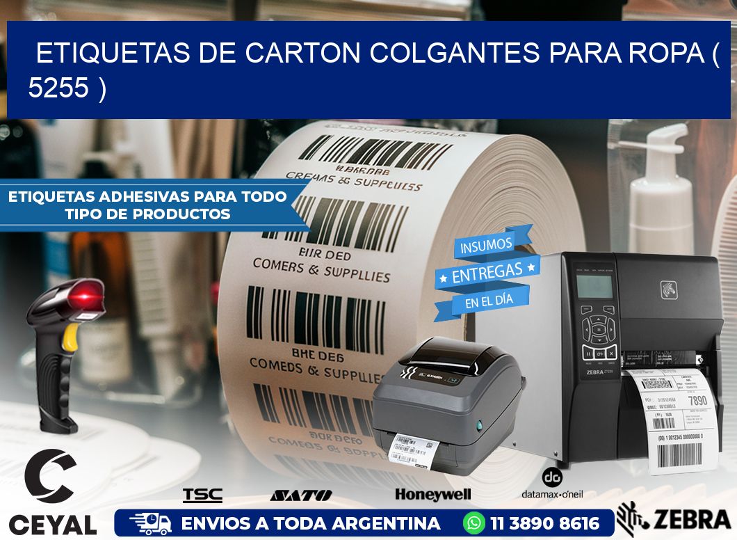 ETIQUETAS DE CARTON COLGANTES PARA ROPA ( 5255 )