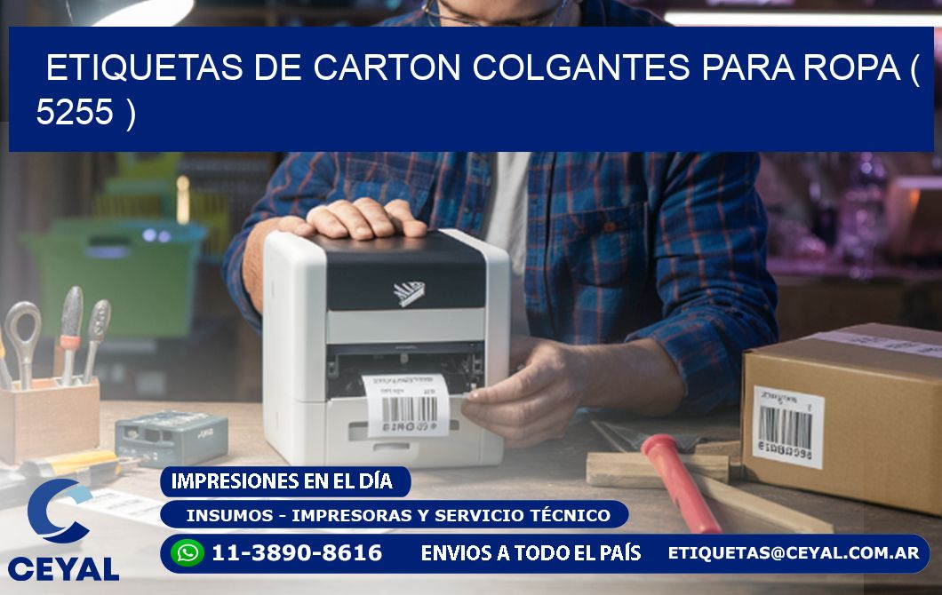 ETIQUETAS DE CARTON COLGANTES PARA ROPA ( 5255 )