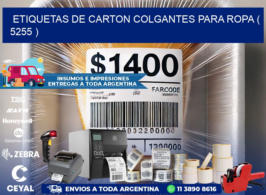 ETIQUETAS DE CARTON COLGANTES PARA ROPA ( 5255 )