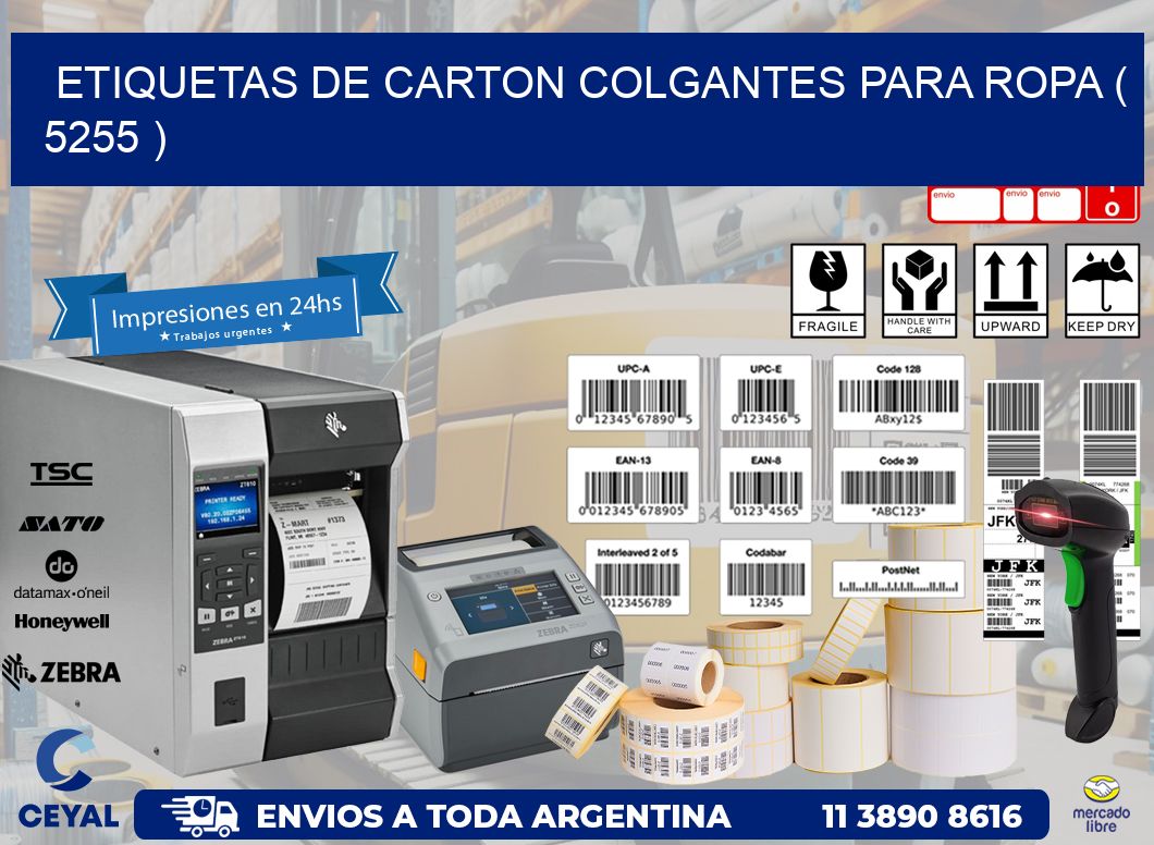 ETIQUETAS DE CARTON COLGANTES PARA ROPA ( 5255 )