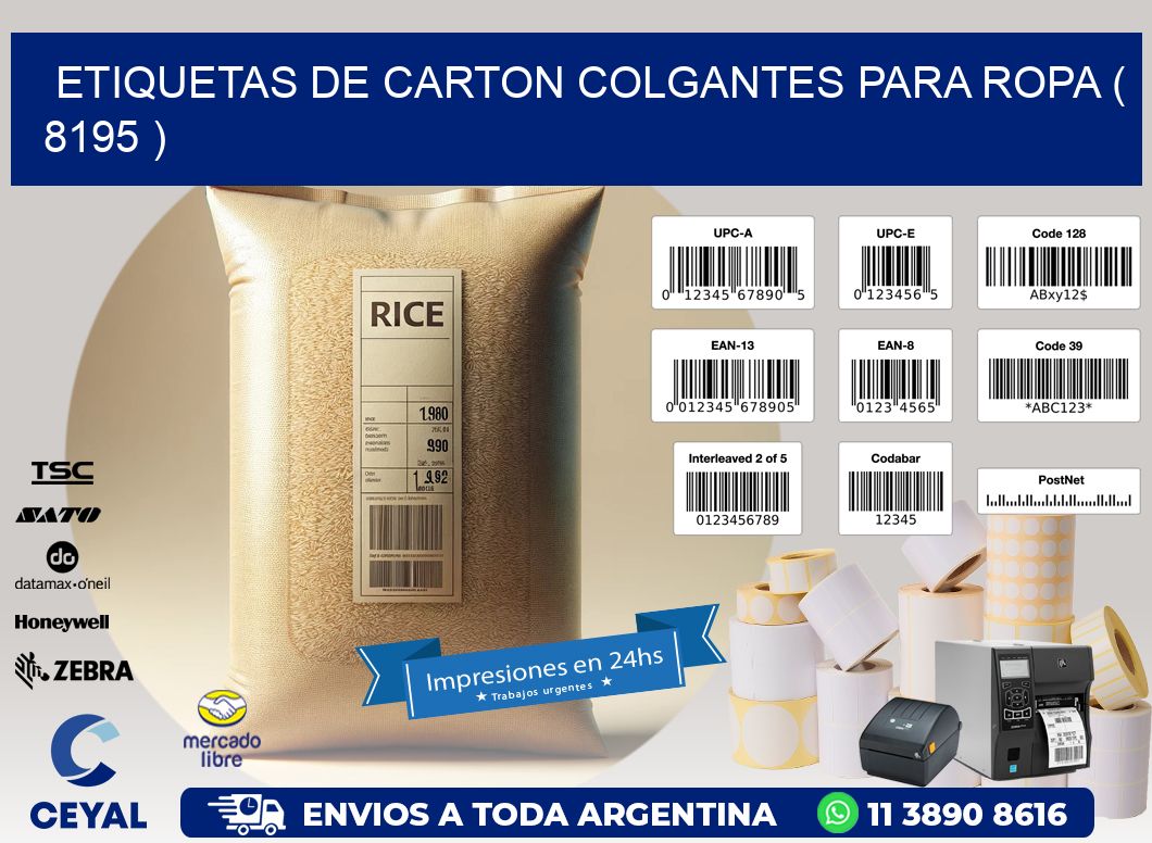 ETIQUETAS DE CARTON COLGANTES PARA ROPA ( 8195 )