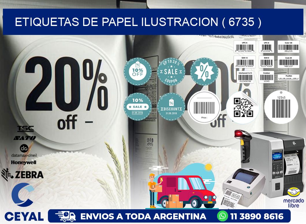 ETIQUETAS DE PAPEL ILUSTRACION ( 6735 )