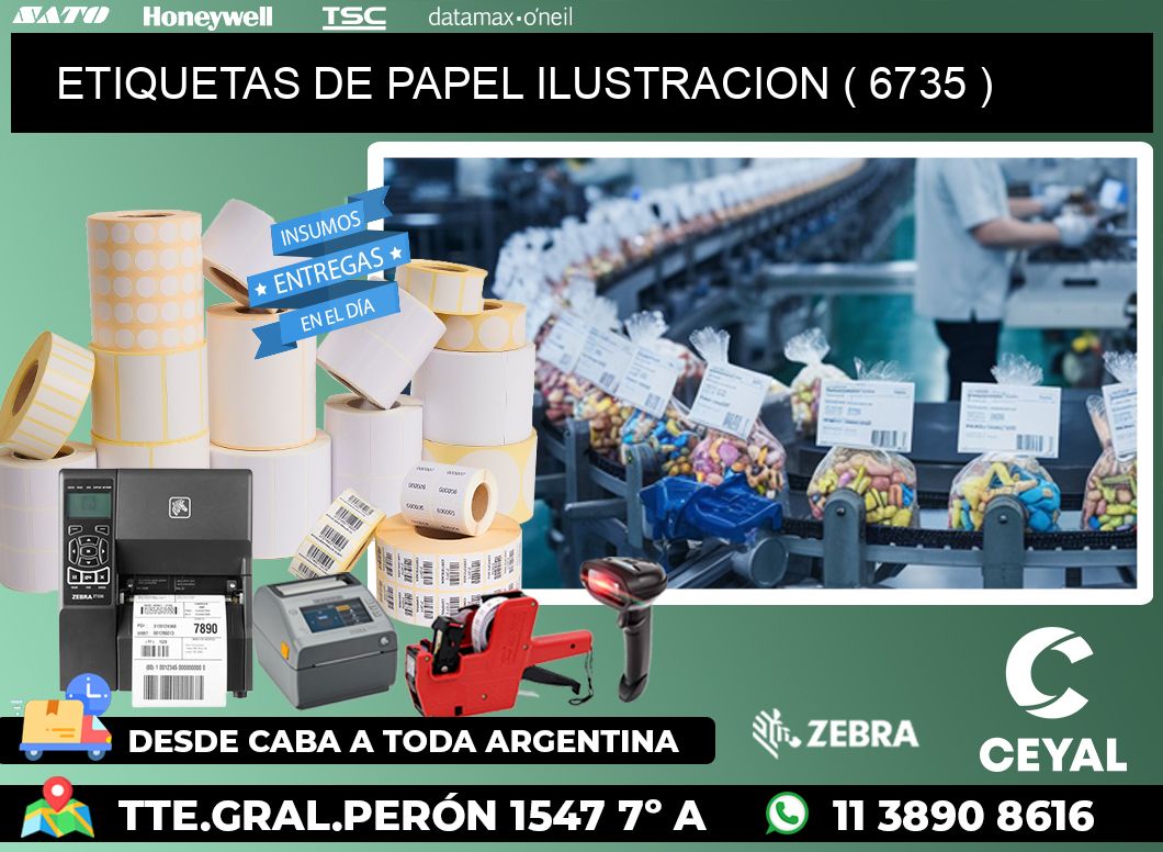 ETIQUETAS DE PAPEL ILUSTRACION ( 6735 )