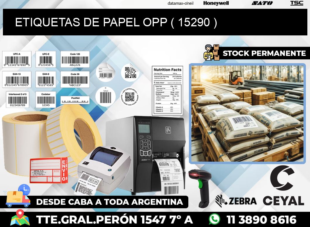 ETIQUETAS DE PAPEL OPP ( 15290 )