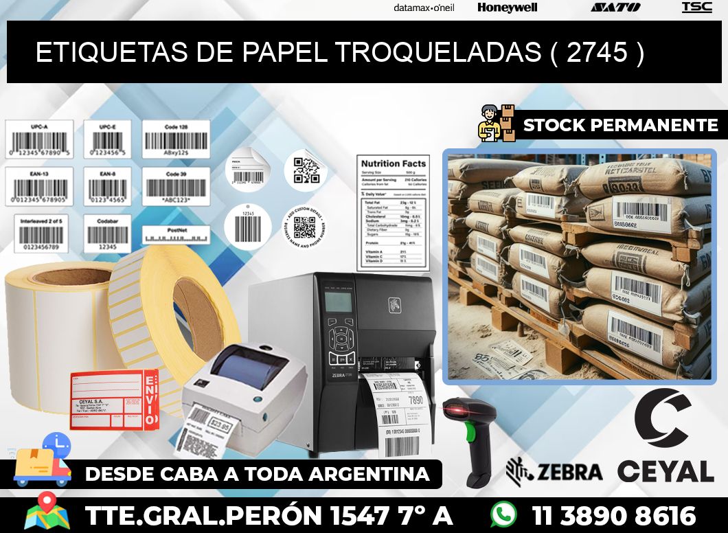 ETIQUETAS DE PAPEL TROQUELADAS ( 2745 )